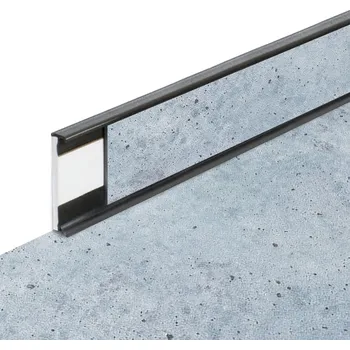 soklová lišta PVC vinylová soklová podlahová lišta Fortelock Business Tornes urane C010 graphite - 200 x 5,8 x 1,2 cm