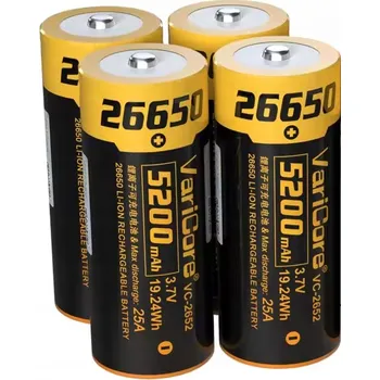 Akumulátor baterie VariCore VC-2652 Plus 26650 Li-ion 3.7 V 5200 mAh 4ks