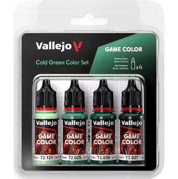 Modelářská barva Barvy Vallejo 72383 Game Color Cold Green Paint Set 4x18 ml zelené