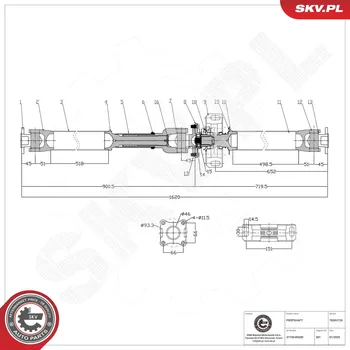 Hřídel nápravy Hnací hřídel ESEN SKV 76SKV135