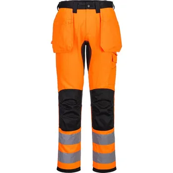 PORTWEST Kalhoty WX2 CD889 Eco Hi-Vis do pasu, kapsové, výstražné POR-CD889OBR33 33 Oranžová/černá