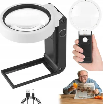 Lupa LED LUPA SKLO ZVĚTŠOVACÍ PRO ČTENÍ 10x ZVĚTŠENÍ S PODSVÍCENÍM