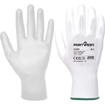 Pracovní rukavice PORTWEST Rukavice A120 PU dlaň POR-A120WHRXXXL 3XL Bílá