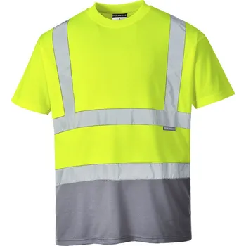 pracovní tričko PORTWEST Tričko S378, krátký rukáv, reflexní POR-S378YGYXXXL 3XL Žlutá/šedá