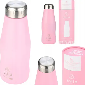 Termoska Termoska láhev na kávu, čaj 350 ml růžová, udrží teplotu 12/24 hodin