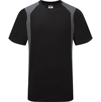 pracovní tričko PORTWEST Tričko CD811, krátký rukáv POR-CD811BYRS S Černá/šedá
