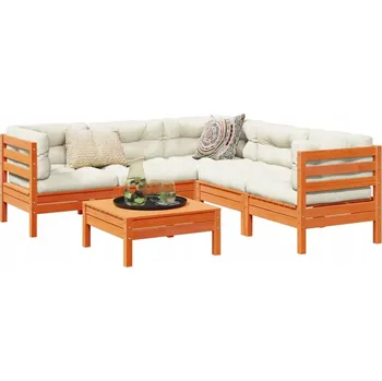 Zahradní nábytek z dřeva VidaXL, béžový, 6 ks