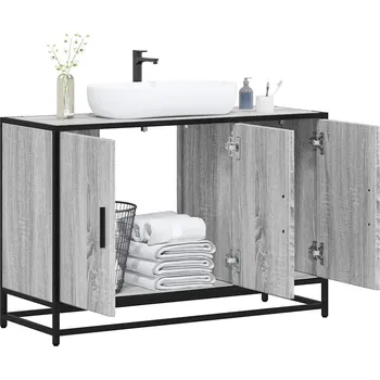 Koupelnový nábytek Koupelnová skříňka pod umyvadlo šedá sonoma 90x33x60cm kompozit - 8721102843310