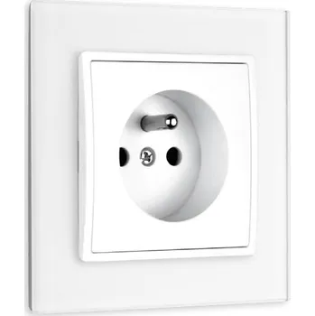 vypínač a zásuvka Elhard Zásuvka Vera Glass, bílá - kompletní
