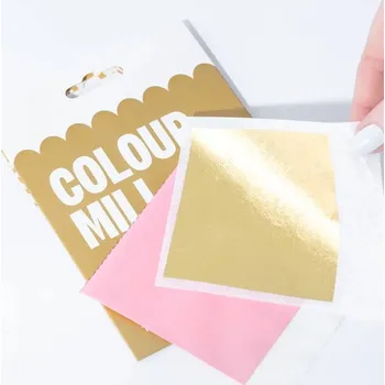 Jedlá dekorace na dort Colour Mill Zlaté plátky 23 karátů 8 x 8 cm (5 ks)