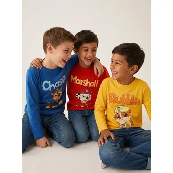 Dětská móda Sinsay - Bavlněná košilka s potiskem 3 pack PAW Patrol - červená - 127FX-33X - 127FX-33X-80