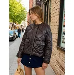 Sinsay - Prošívaná bunda s leskem - tmavě hnědá - 416HC-89X - 416HC-89X-M