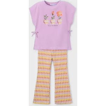 Dívčí kalhoty Dětská souprava Mayoral 3728.6G.Mini.PPY2 fialová 40X, vel. 104