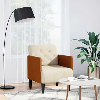 Křeslo Rozkládací křeslo s područkami, 55 cm, lněná - 8721158496164