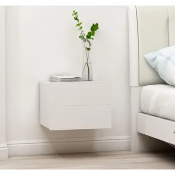 Noční stolek vidaXL Noční stolky 2 ks 40 x 30 x 30 cm kompozitní dřevo [801060] Barva: Bílá