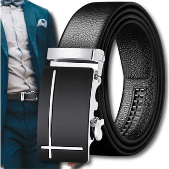 Opasek Automatický opasek z kvalitní umělé kůže, černý, šířka 3,5 mm, délka 130 cm - Varianta 2