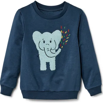 Chlapecká mikina 696884 - Tchibo - Dětská mikina s počesanou vnitřní stranou - pro kluky - vel. 122/128 - barva: modrá