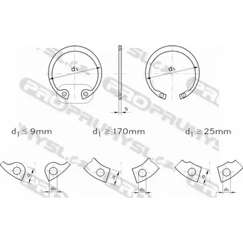 Matice Pojistný kroužek do díry DIN 472 - 180 mm
