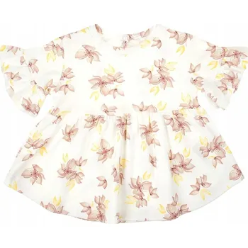 Dámská halenka Dívčí bavlněná halenka s krátkým rukávem Krémová, Nicol, vel. 68