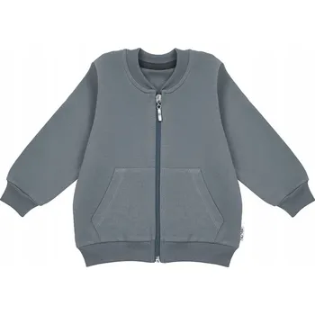 Chlapecká mikina Chlapecká mikina bomber se stojáčkem šedá Nicol, vel. 86