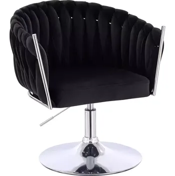 LuxuryForm DESIGN Kosmetická židle NORDEN VELUR na stříbrném talíři - černá