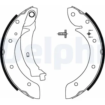 Brzdová čelist Sada brzdových čelistí, parkovací brzda DELPHI LS1716