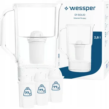 Filtrace vody Filtrační konvice Wessper D1 SOLID 2,8l bílá + 4x filtr