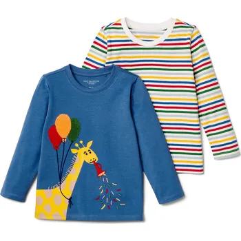 Chlapecké tričko 692514 - Tchibo - Dětská trika s dlouhým rukávem - pro kluky - vel. 86/92 - barva: modrá/s potiskem