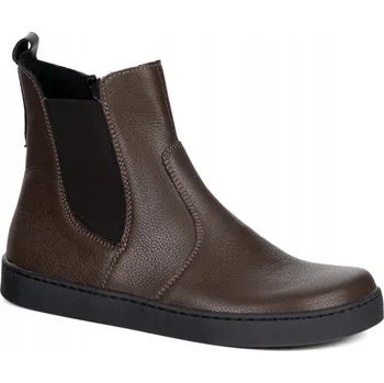 Dámská zimní obuv Dámské barefoot kotníkové boty Brooke na silnější podrážce hnědé 42