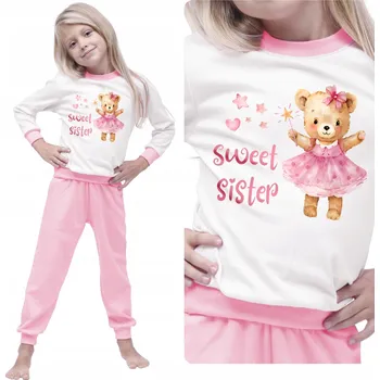 Dívčí pyžamo Dívčí pyžamo pro děti SESTŘIČKY s medvídkem SWEET SISTER, velikost 110