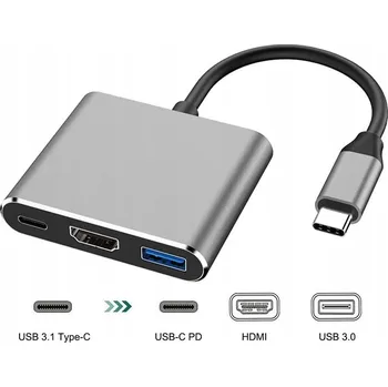 USB hub USB-C HUB 3v1 HDMI 4K USB 3.0 PD MACSEO_PL PRO NOTEBOOK TELEFONU KONZOLE PRO