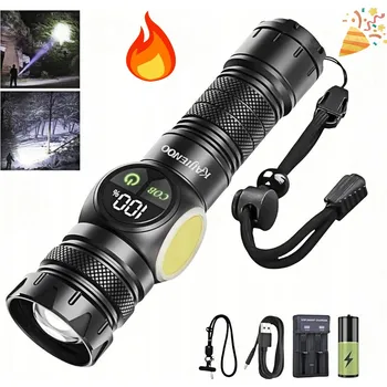 Svítilna TAKTICKÁ LED SVÍTILNA ZOOM USB-C POWER BANK IPX6 S VELKOU BATERIÍ 5000MAH