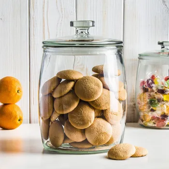 Dóza na potraviny Skleněná nádoba na sušenky a sladkosti s víkem TADAR BEE 3,8 l