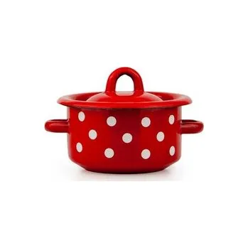 HRNEC S POKLICÍ SMALT 0,4 L, DEKOR PUNTÍK