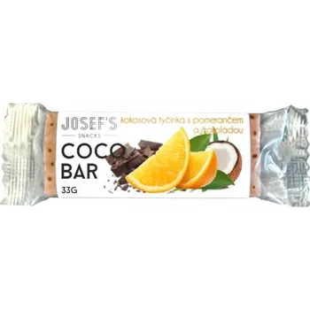 Josef`s snack Kokosová tyčinka s pomerančem a čokoládou 33 g