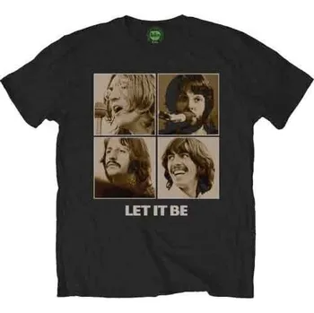 Pánské tričko The Beatles Let It Be Sepia Black S Tričko