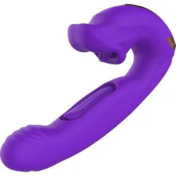 Vibrátor SuperLove Bitting & Double Tongue Tapping Dual Vibrator Purple