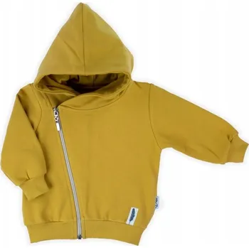 Chlapecká mikina Hořčicově modrá sportovní mikina s kapucí pro chlapce, Nicol, vel. 110