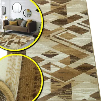 Koberec KOBEREC MODERNÍ KOBEREC HNĚDÝ BÉŽOVÝ VENEZIA KOBERCE DO OBÝVÁKU 60x110