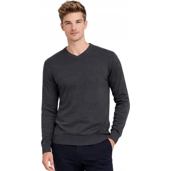 Pánský svetr Pánský svetr - B-6425 ŠEDÝ vlněný klasický elegantní hladký dárek