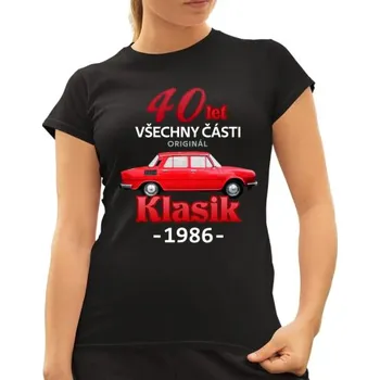 Žertovný předmět 40 let - všechny části originál - Klasik 1986 - dámské tričko s potiskem- Tričkový.cz