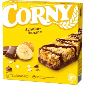 Corny čokoláda a banán cereální tyčinky 6 ks, 150g