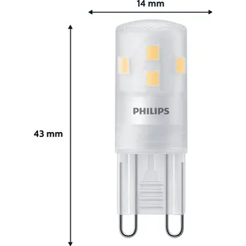 Lampička Philips LED kolíková žárovka G9 1,9W 220lm 2700K matná 6 ks