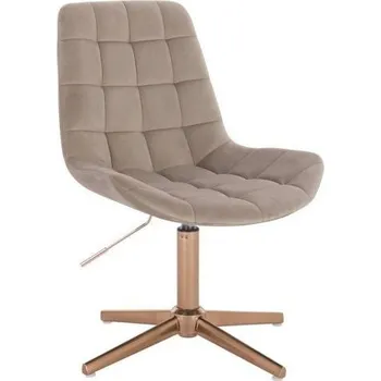 LuxuryForm DESIGN Kosmetická židle PARIS VELUR na zlatém kříži - latte