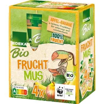 Edeka BIO ovocné kapsičky s banánem a jablkem 4x100g, 400 g