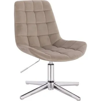 LuxuryForm DESIGN Židle PARIS VELUR na stříbrném kříži - latte