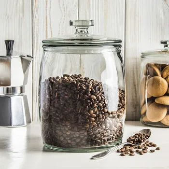 Dóza na potraviny Skleněná nádoba na kávu s víkem TADAR Bee 3,8 l