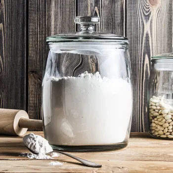 Dóza na potraviny Skleněná nádoba na sypké produkty s víkem TADAR Bee 3,8 l