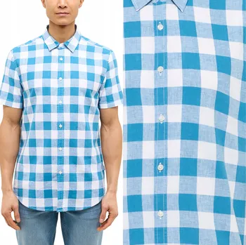 Pánská košile Pánská košile Mustang Berkeley Blue Vichy Check Modrá kostkovaná XL