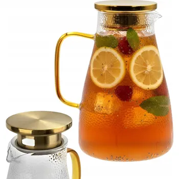 SKLENĚNÝ DŽBÁN NA VODU, DŽUS, ČAJ, KÁVU 2L ŽÁRUVZDORNÝ BOROSILIKÁTOVÝ